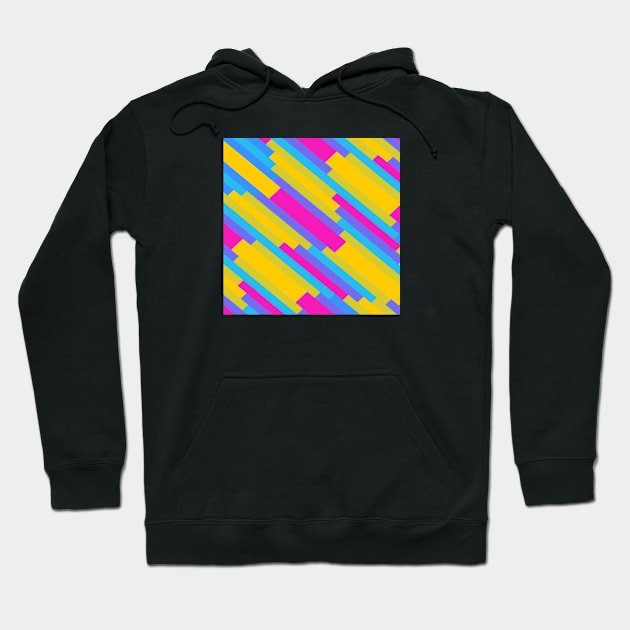 Pan Pride Diagonal Broken Stripes Pattern Hoodie by VernenInk